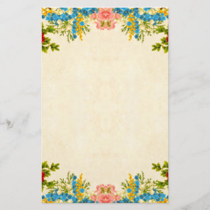 Colourful Flowers Border Stationery