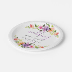Colourful Flowers Bouquet Frame Paper Plate