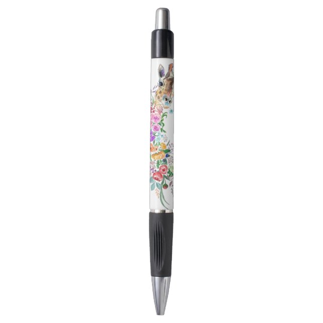 Colourful Flowers Bouquet Giraffe - Drawing Modern (Front Vertical)