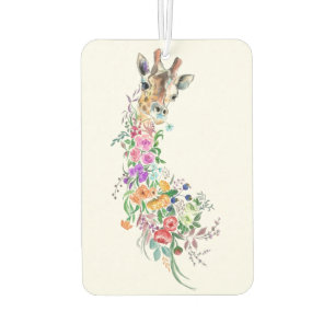 Colourful Flowers Bouquet Giraffe - Drawing Modern Car Air Freshener