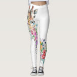 Colourful Flowers Bouquet Giraffe - Drawing Modern Leggings<br><div class="desc">Colourful Flowers Bouquet Giraffe - Drawing Modern Sweet Romantic Floral Animal Collection By MIGNED</div>