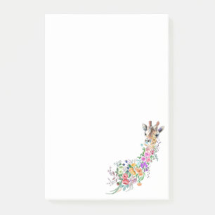 Colourful Flowers Bouquet Giraffe Sticky Notes