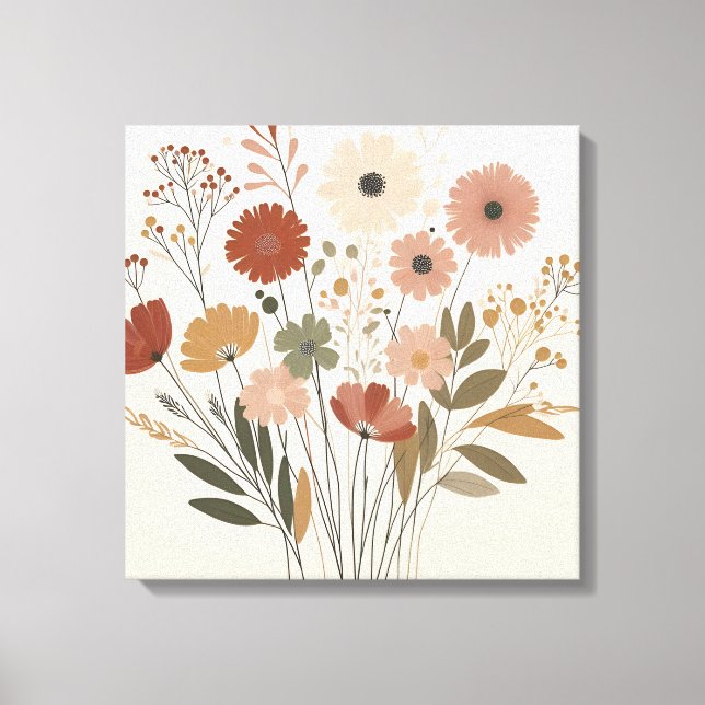 Colourful Flowers Canvas Art  (Front)