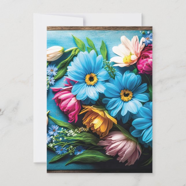 Colourful Flowers Card (Front)