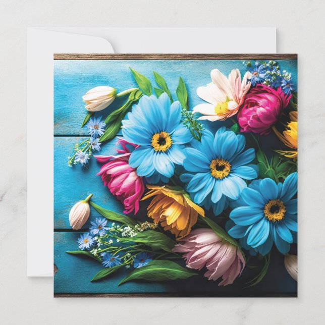 Colourful Flowers Card (Front)