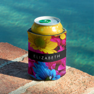 Colourful Flowers, Daisies, Boho, Your Name Can Cooler