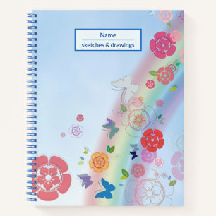 Colourful flowers drawing Notebook