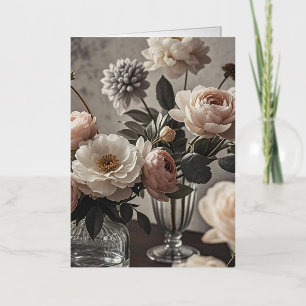 Colourful flowers Elegant vintage-inspired floral  Foil Greeting Card