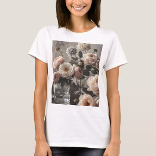 Colourful flowers Elegant vintage-inspired floral T-Shirt