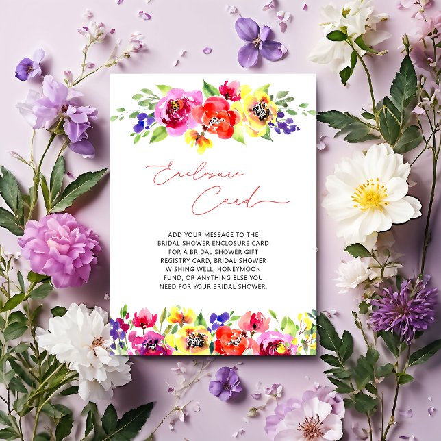 Colourful Flowers Enclosure Card (Creator Uploaded)