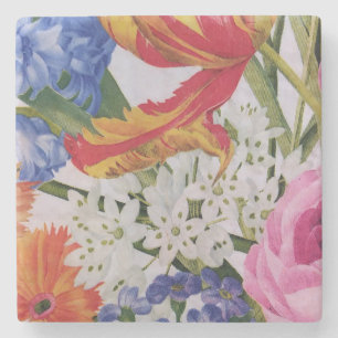 Colourful Flowers Everywhere Fine Art Stone Coaster