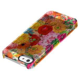 Colourful Flowers Explosion Floral Collage Clear iPhone SE/5/5s Case