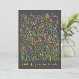 Colourful Flowers Fields Meadow Floral  Thank You Card