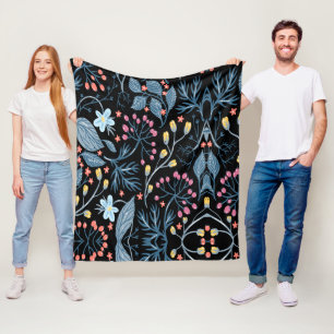 Colourful Flowers Fleece Blanket