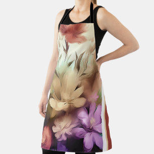 Colourful Flowers Floral All-Over Print Apron
