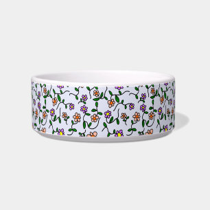 Colourful Flowers, Floral Pattern, Greenery, Boho Bowl