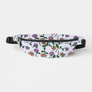 Colourful Flowers, Floral Pattern, Greenery, Boho Bum Bags
