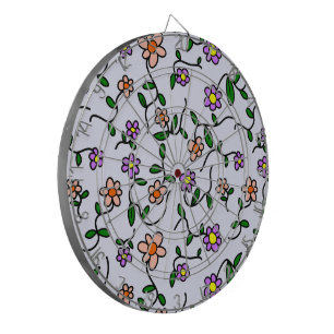 Colourful Flowers, Floral Pattern, Greenery, Boho Dartboard