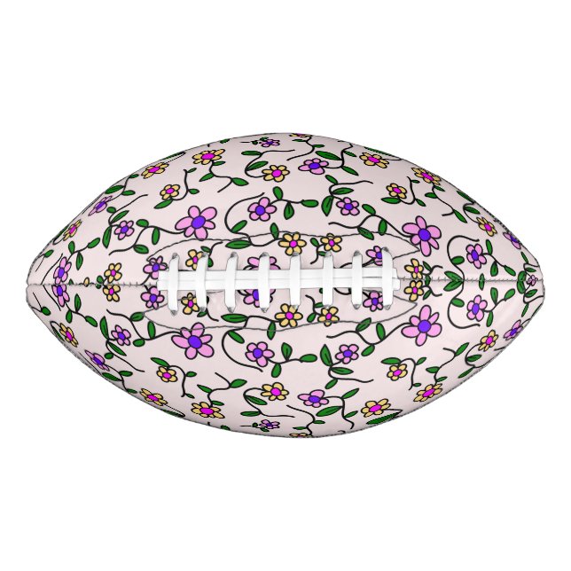 Colourful Flowers, Floral Pattern, Greenery, Boho Football (Front)