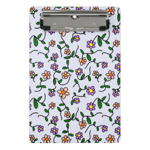 Colourful Flowers, Floral Pattern, Greenery, Boho Mini Clipboard