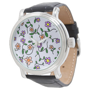 Colourful Flowers, Floral Pattern, Greenery, Boho Watch
