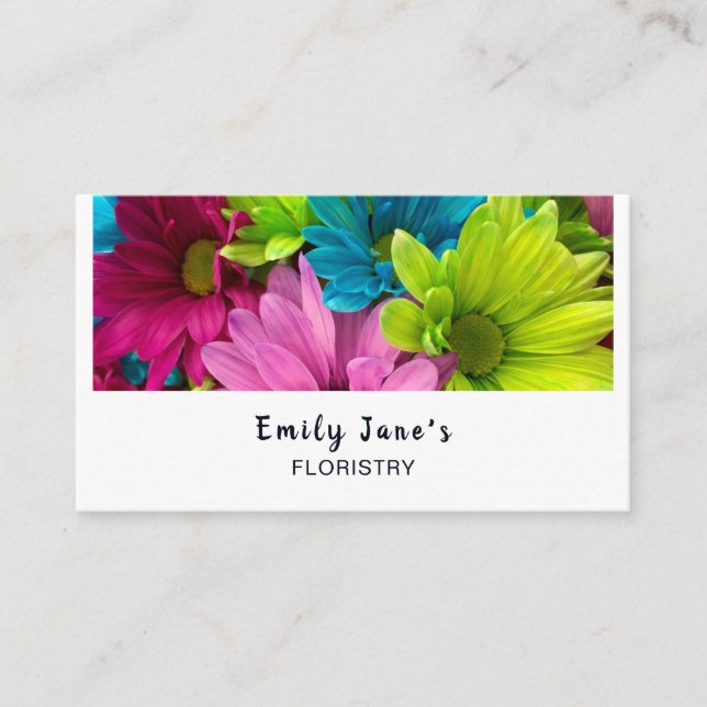 Colourful Flowers, Floristry Business Card (Front)