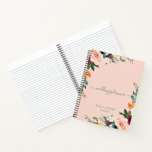Colourful flowers frame notebook