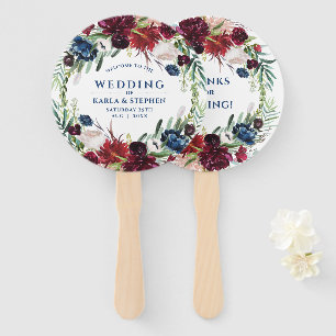 Colourful flowers frame wedding design hand fan