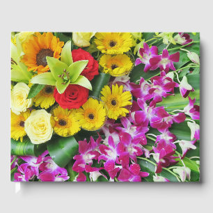 colourful+ flowers,    garden+ gnome,    calla+ li guest book