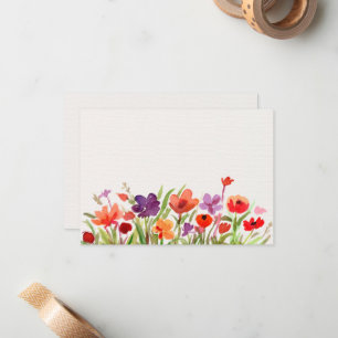 Colourful Flowers Garden watercolor Card