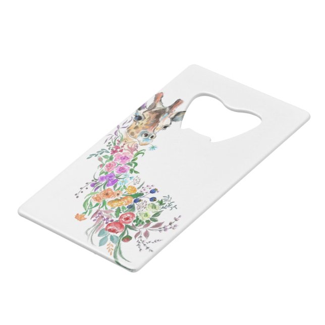 Colourful Flowers Giraffe Bottle Opener (Front Angled)