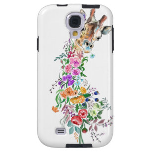 Colourful Flowers Giraffe iPhone Case