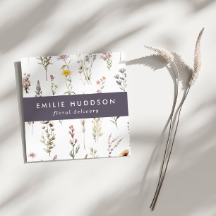 Colourful Flowers, Greenery, Floristry, Flower Sho Square Business Card