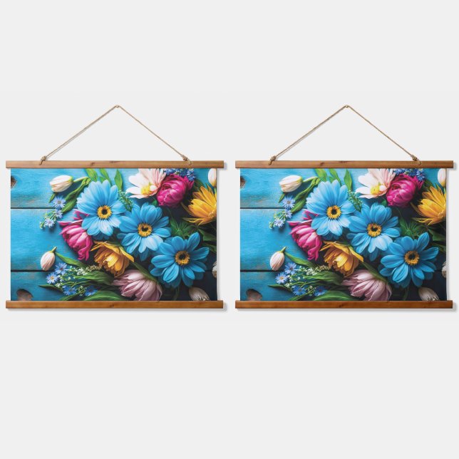 Colourful Flowers Hanging Tapestry (Double)