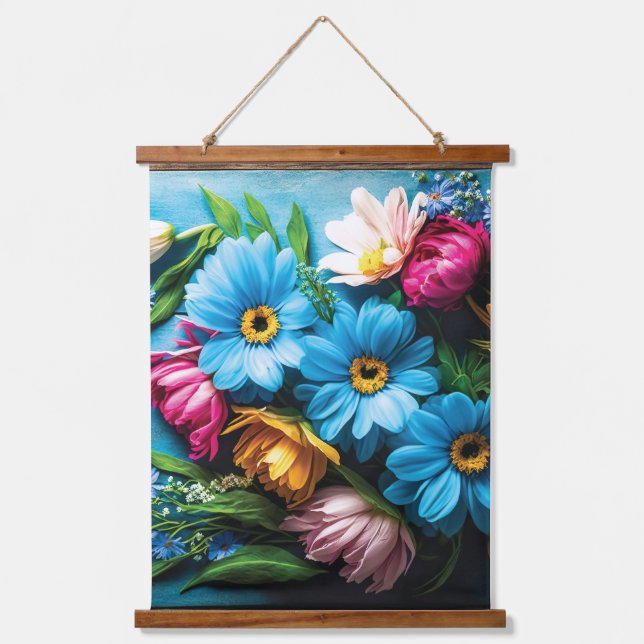 Colourful Flowers Hanging Tapestry (Front)