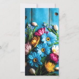 Colourful Flowers Holiday Card