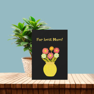 Colourful flowers holiday card
