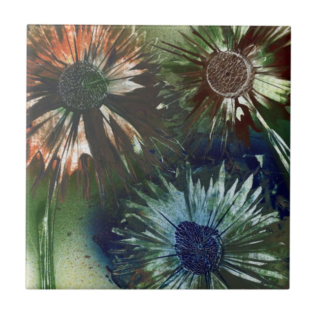 Colourful Flowers in Bloom Tile (Front)