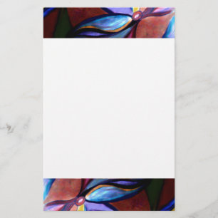 Colourful Flowers in Motion Stationery