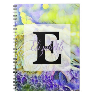 Colourful flowers in soft pastel colours watercolo notebook