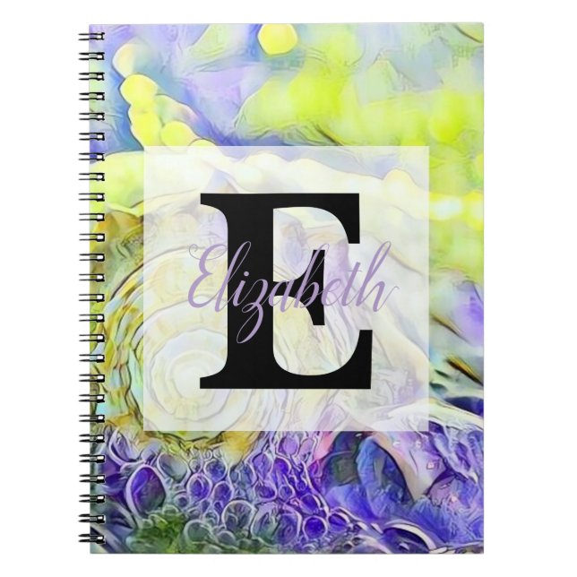 Colourful flowers in soft pastel colours watercolo notebook (Front)