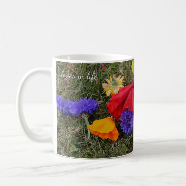 Colourful Flowers in the Lawn Coffee Mug (Left)