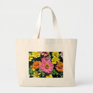 Colourful Flowers Large Tote Bag
