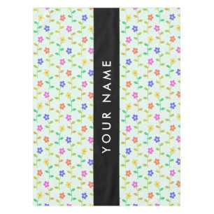 Colourful Flowers, Light Green Background, Black Tablecloth