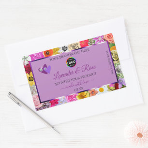 Colourful Flowers Light Purple Product Labels Logo