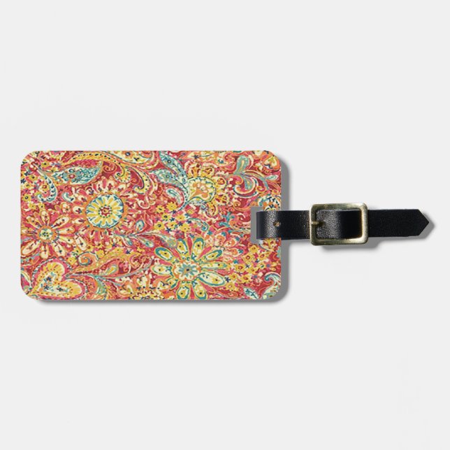 Colourful Flowers Luggage Tag (Front Horizontal)