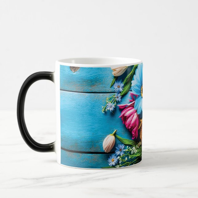 Colourful Flowers Magic Mug (Left)