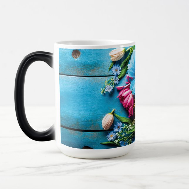 Colourful Flowers Magic Mug (Left)