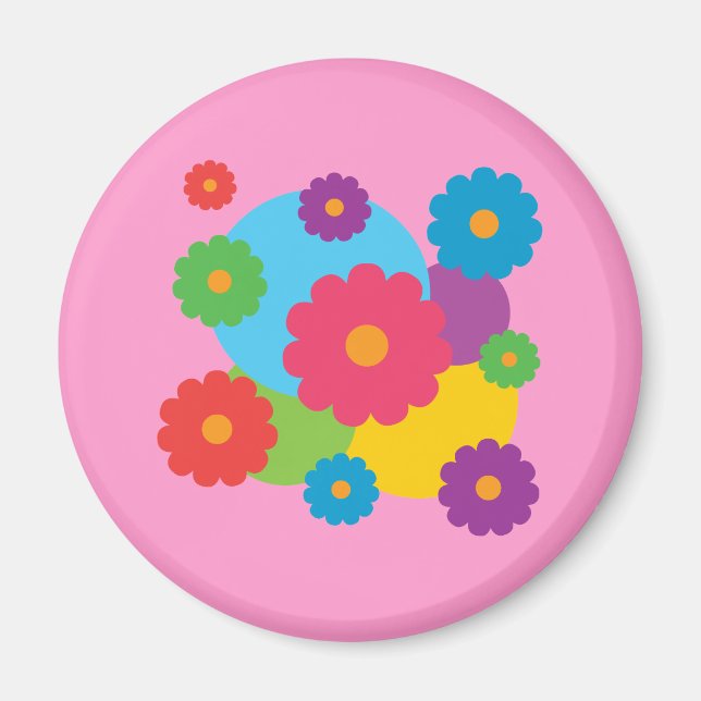 Colourful Flowers Magnet (Front)