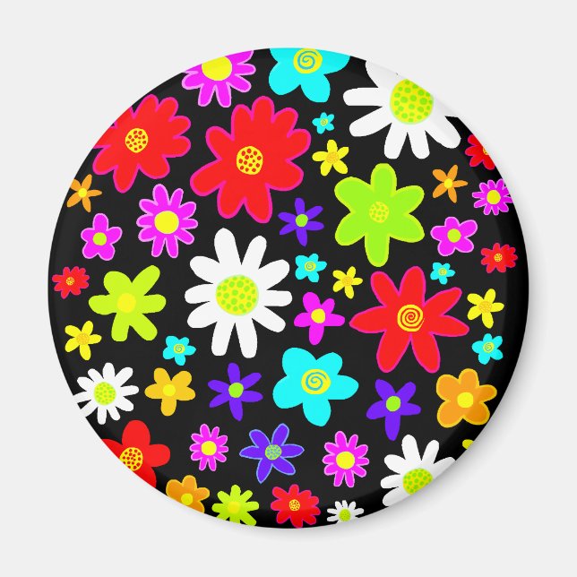 Colourful Flowers Magnet (Front)
